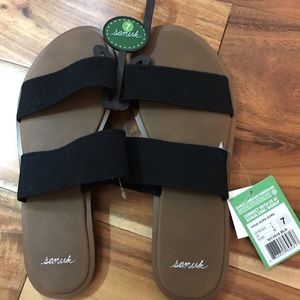 Sanuk Yoga Gora Gora Sandals - Black - Size 7